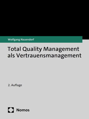 cover image of Total Quality Management als Vertrauensmanagement